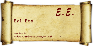 Erl Eta névjegykártya